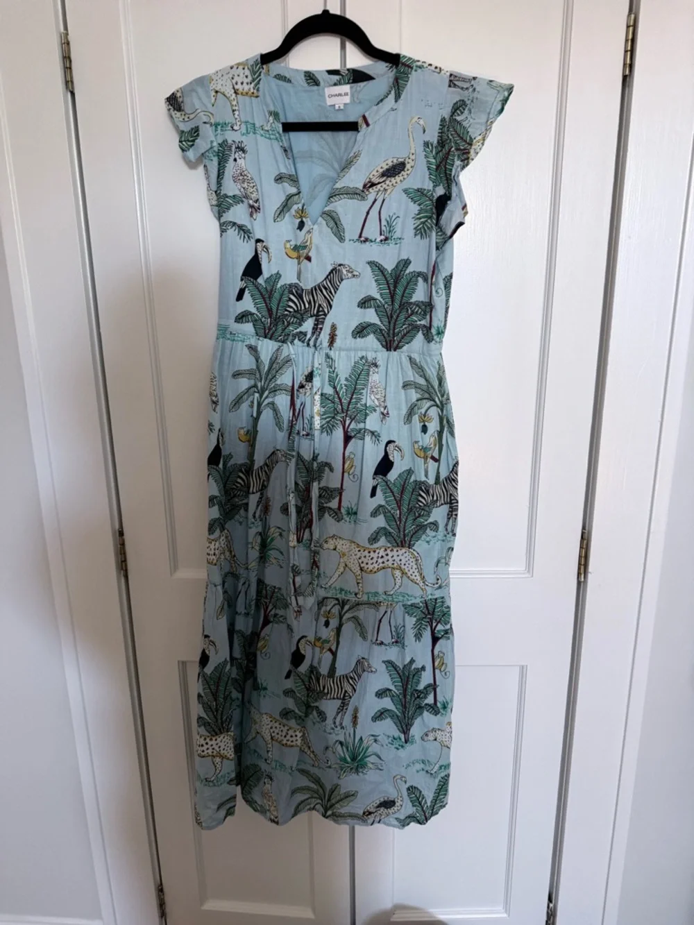 Charleston Shoe Co Charlee Dress Aubrey Print Maxi Dress size Small - Light Blue - Picture 2 of 2